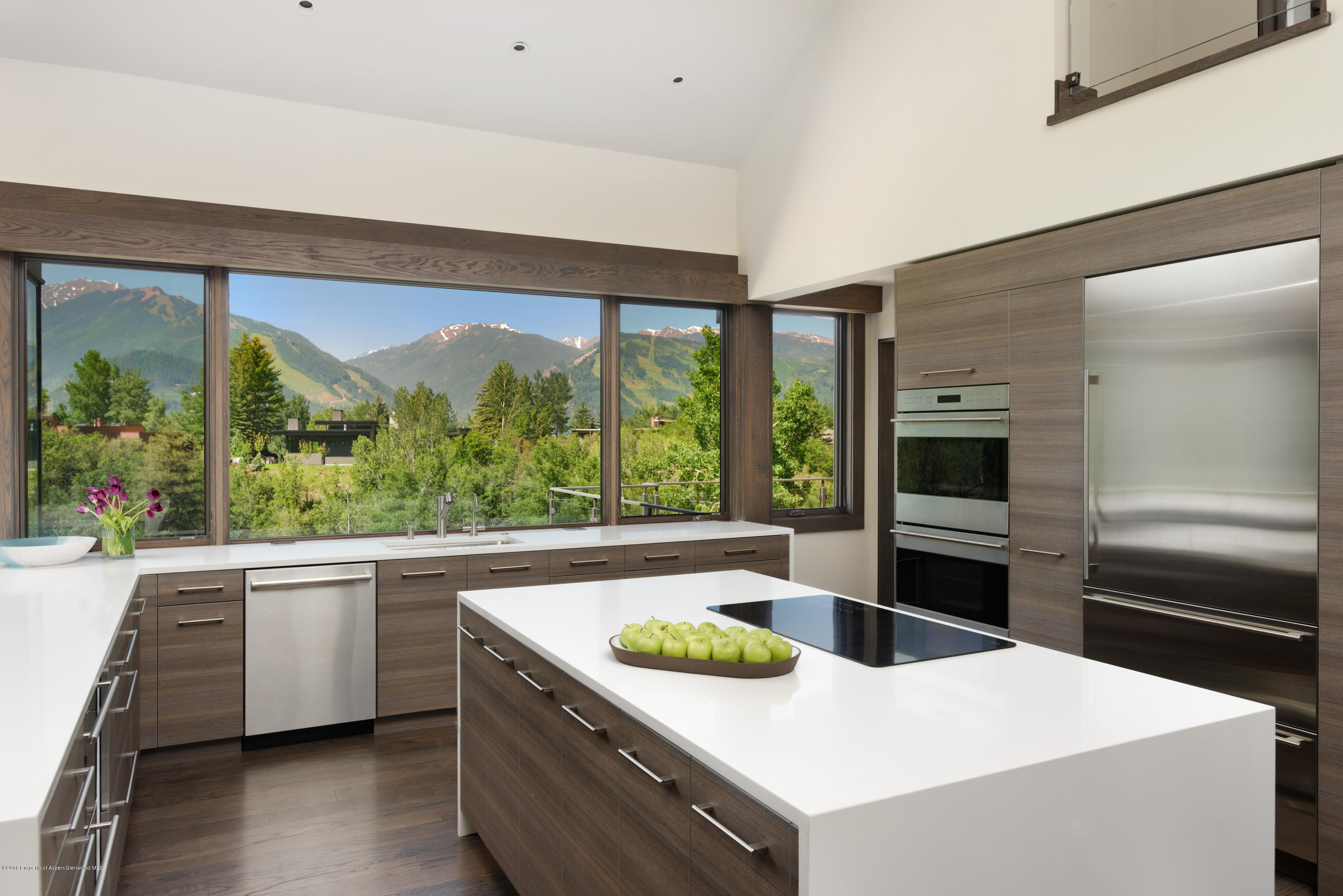 274 Draw Drive Aspen, CO 81612 - Photo 8 of 32 a kitchen with stainless steel appliances kitchen island a large window and cabinets