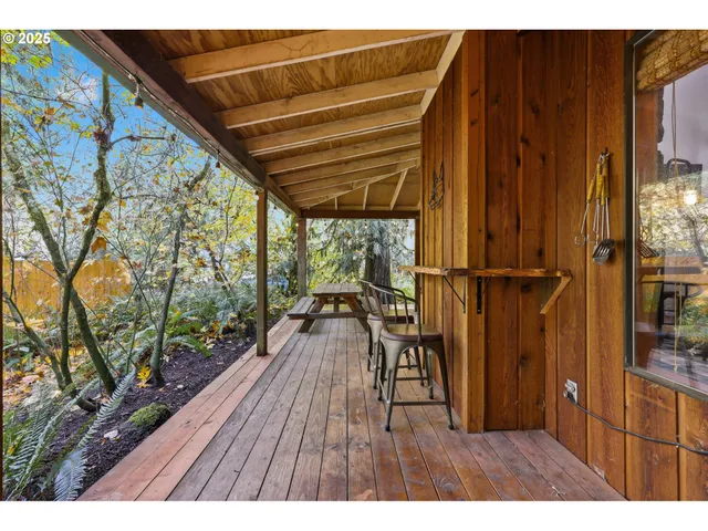 a view of a yard with an outdoor space