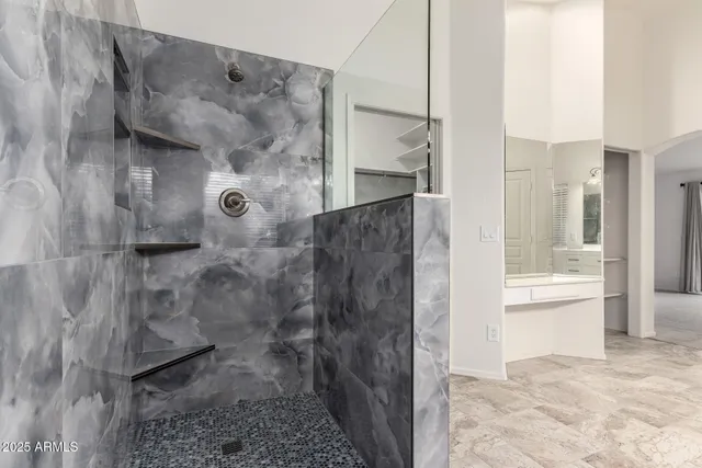 a bathroom with a shower