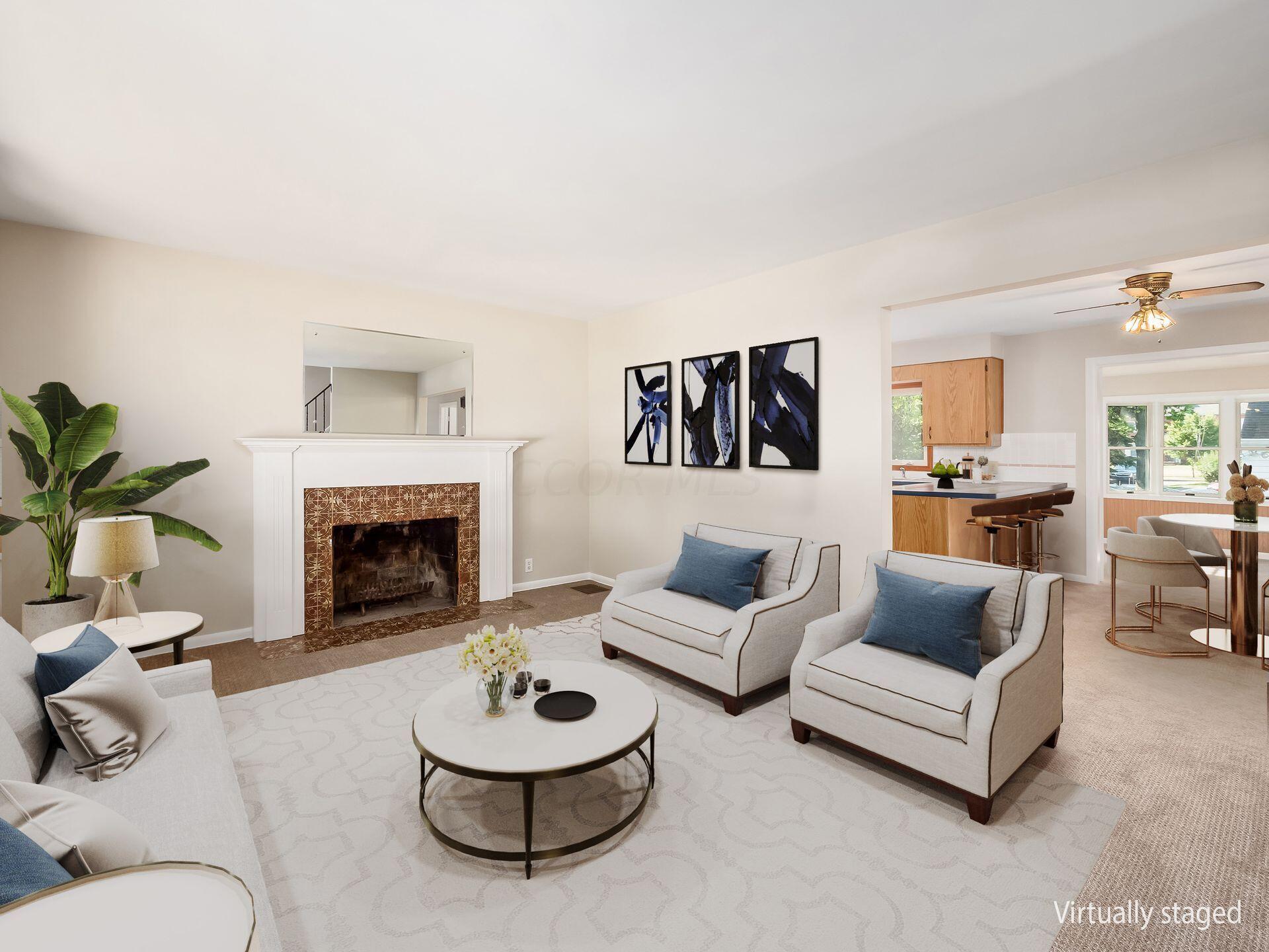 1569 Barrington Road Columbus, OH 43221 - Photo 2 of 43 Living Room to Kitchen