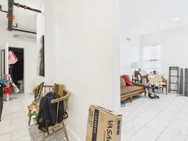 a living room with furniture