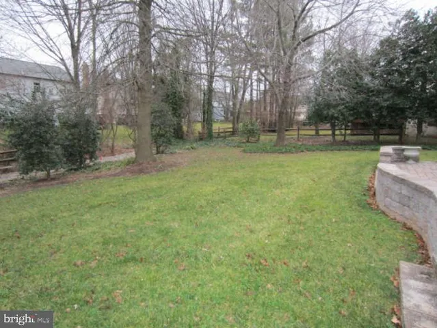 a view of a garden with trees