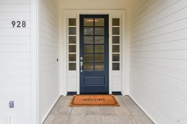 a front view of a house with a window