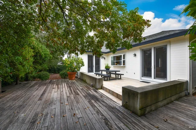 a outdoor space with sitting area
