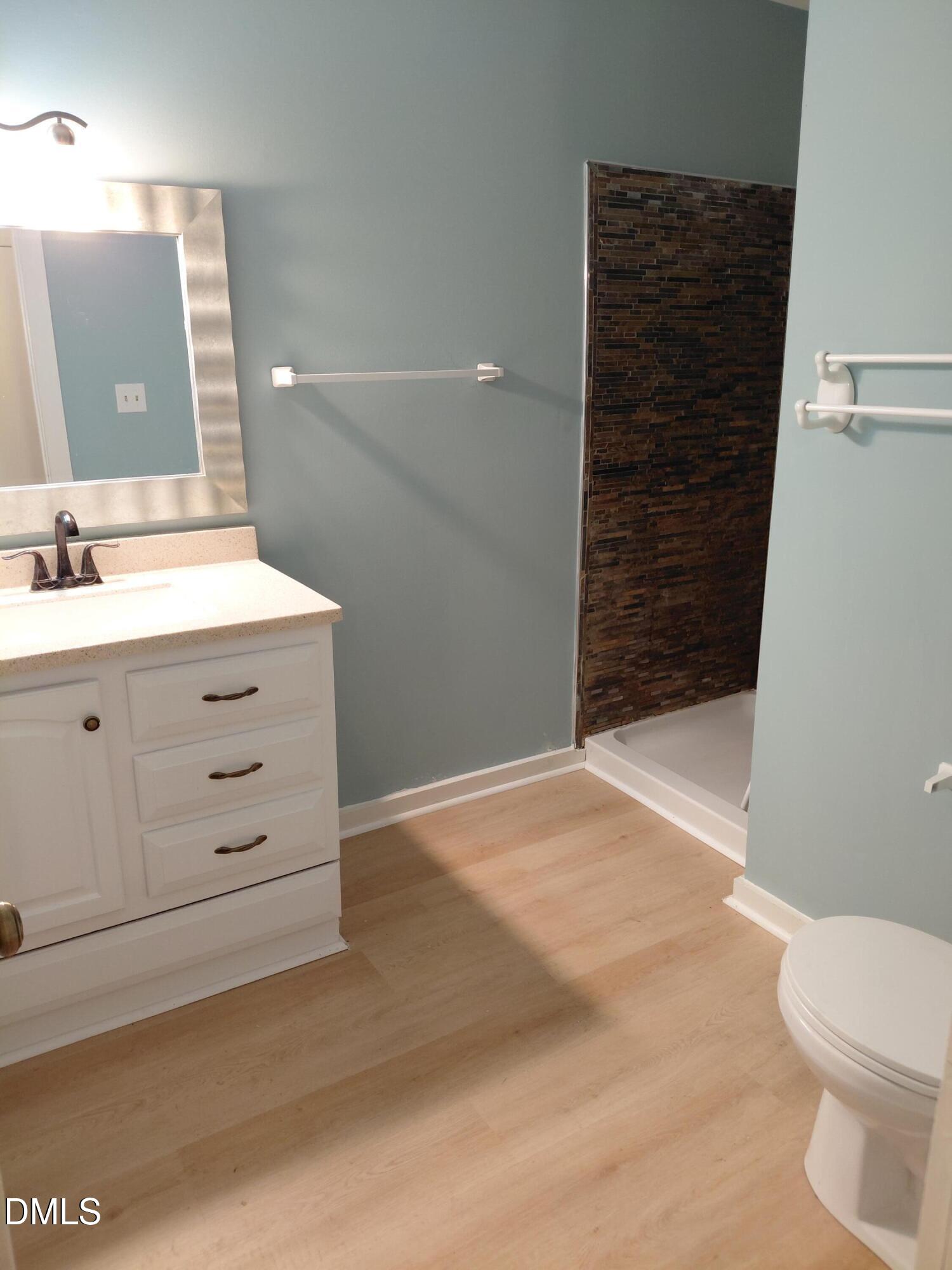 804 Olive Street Apex, NC 27502 - Photo 38 of 60 a bathroom with a sink a toilet and mirror
