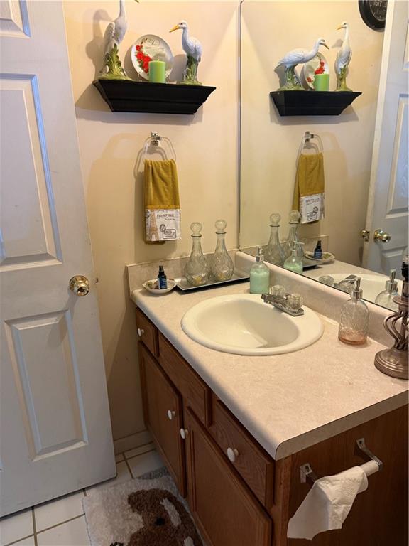 3903 Doe Run Drive Powder Springs, GA 30127 - Photo 32 of 60 a bathroom with a sink and a mirror