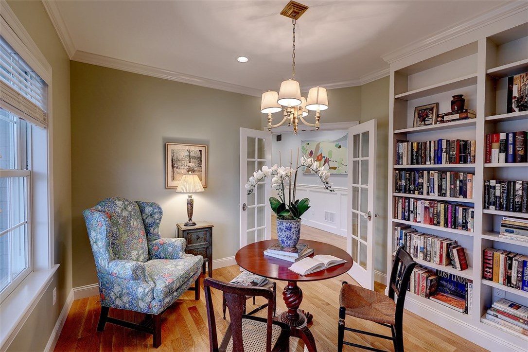 13 Howe Street Bristol, RI 02809 - Photo 10 of 40 Library with Floor to Ceiling Book Shelves