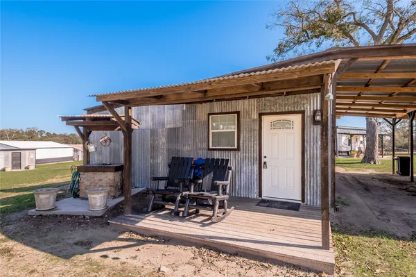 a view of a house with a patio