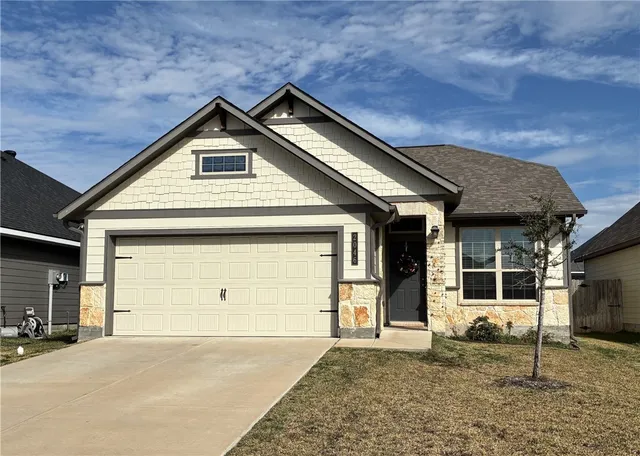 a front view of a house with a space