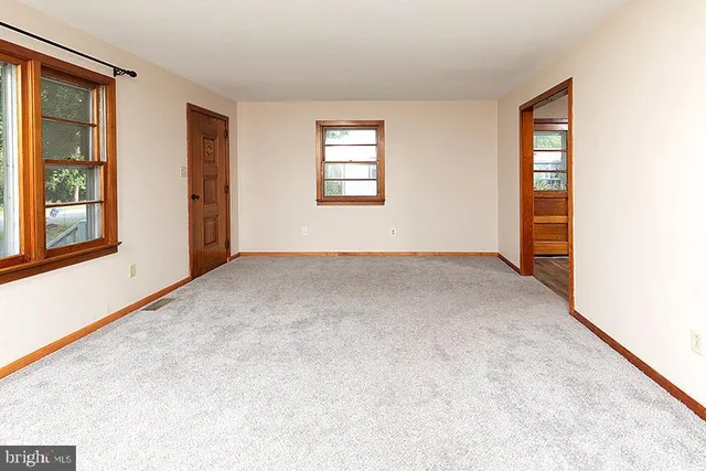 an empty room with a window