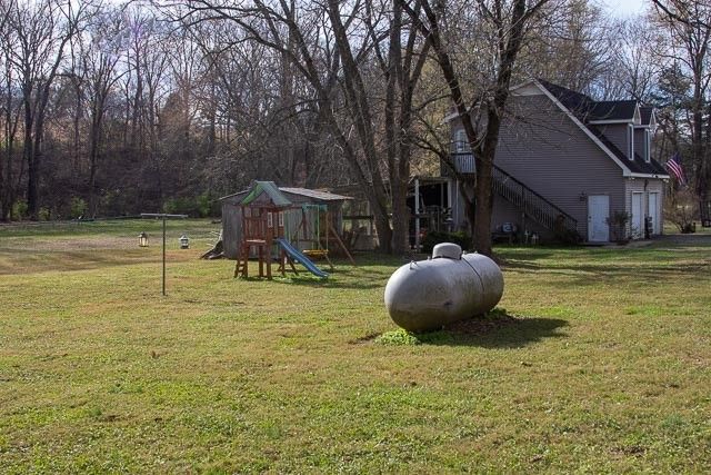 a view of a forest with trees