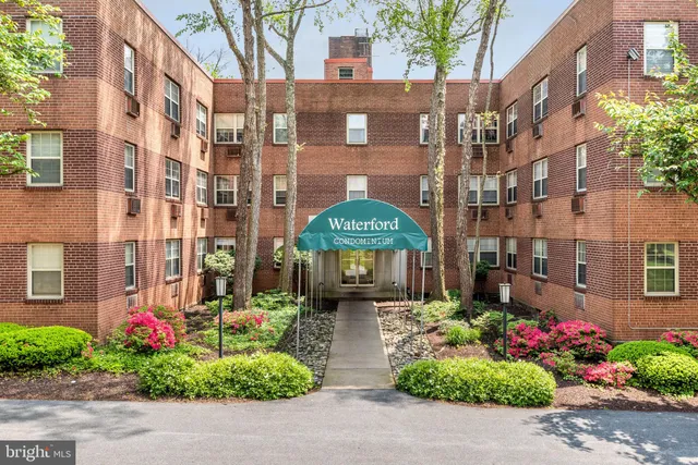 a view of a building and a street