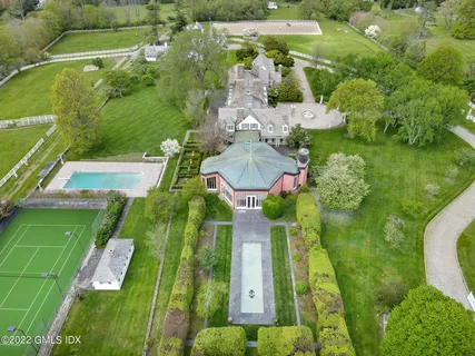 a view of a garden from a balcony