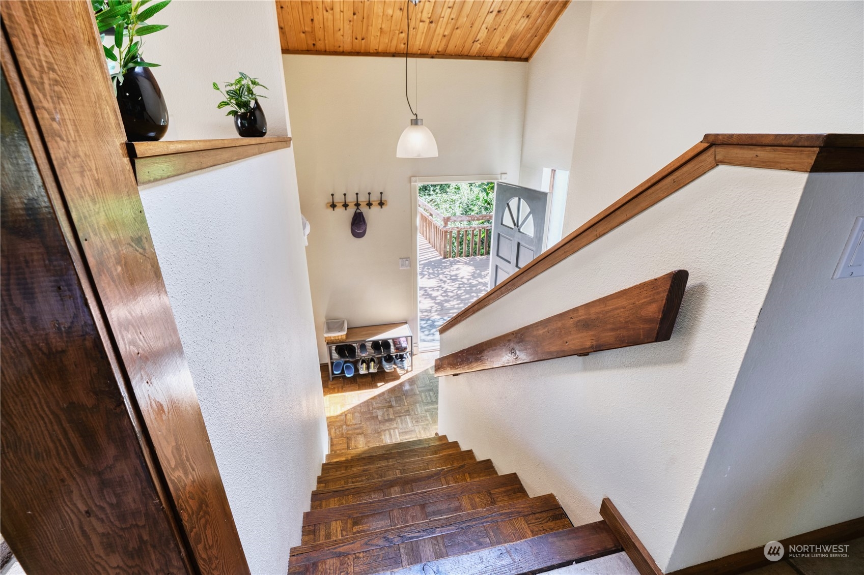 1856 Cliff Road Point Roberts, WA 98281 - Photo 17 of 37 a view of entryway and kitchen with wooden floor