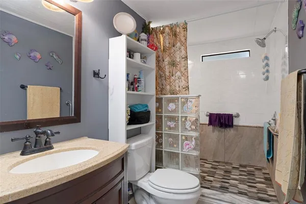 a bathroom with a shower