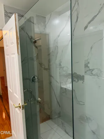 a bathroom with a shower