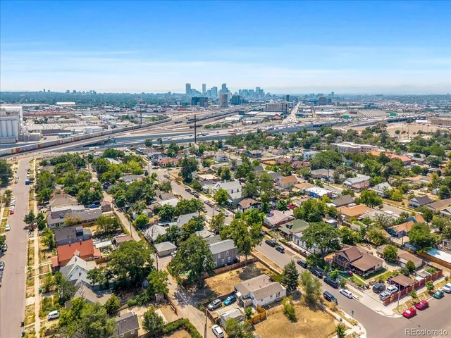 an aerial view of a city