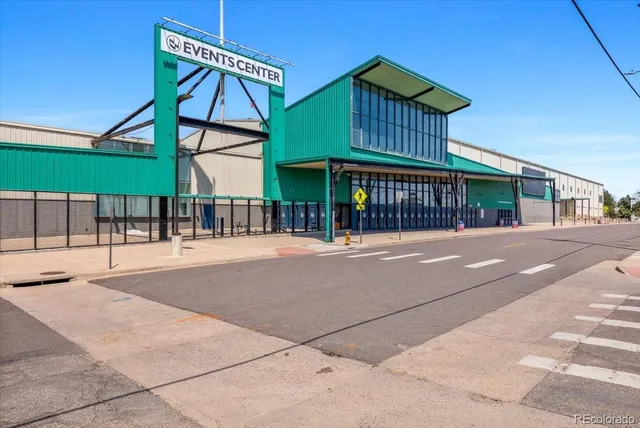 a front view of a building with glass door