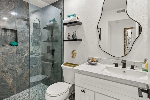 a living room with furniture