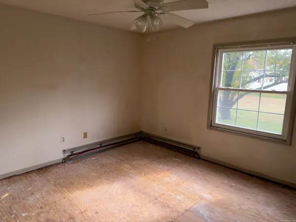 an empty room with a window
