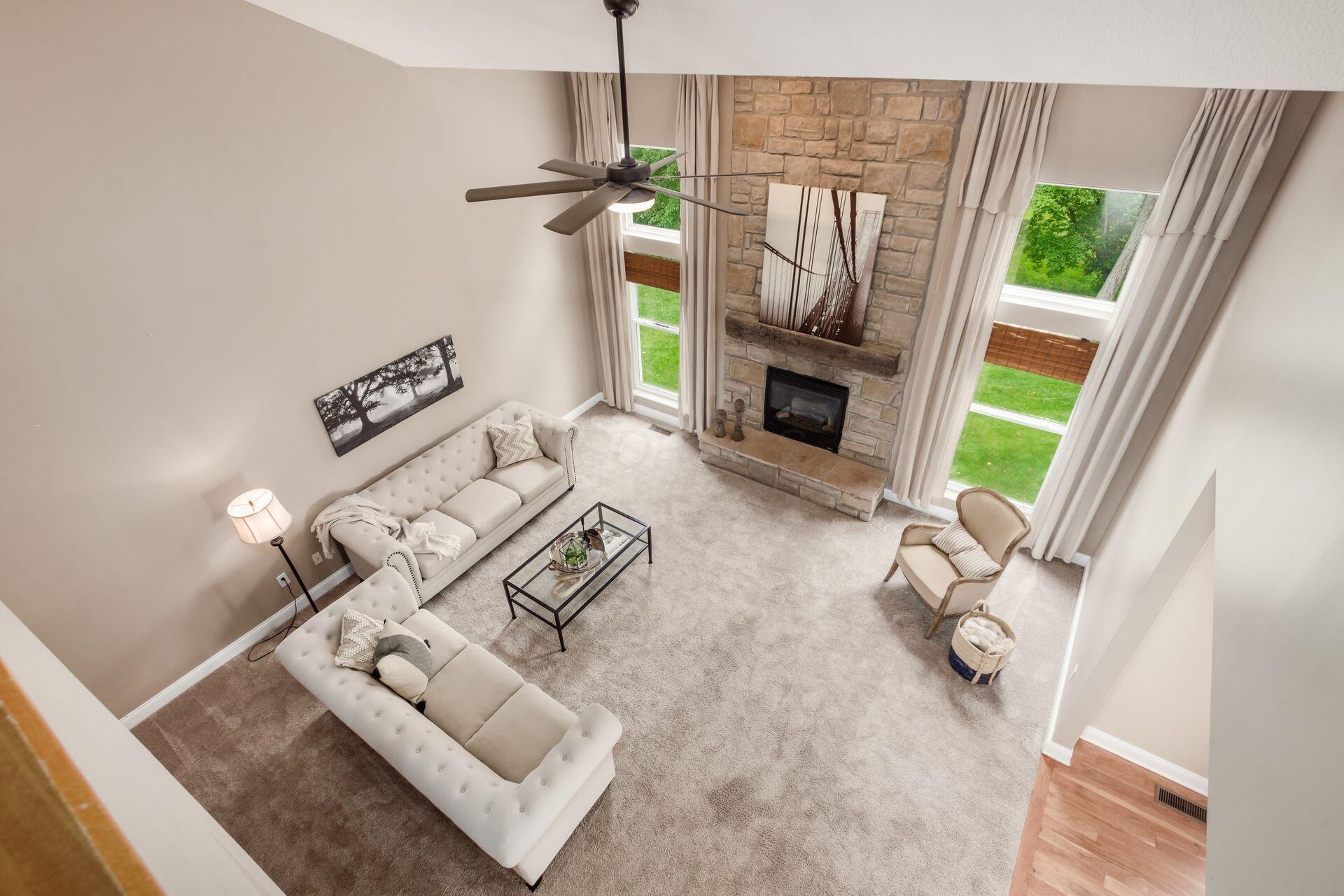 2467 Roe Drive Lewis Center, OH 43035 - Photo 21 of 50 View from the upper hallway which overlooks the living room and the foyer.