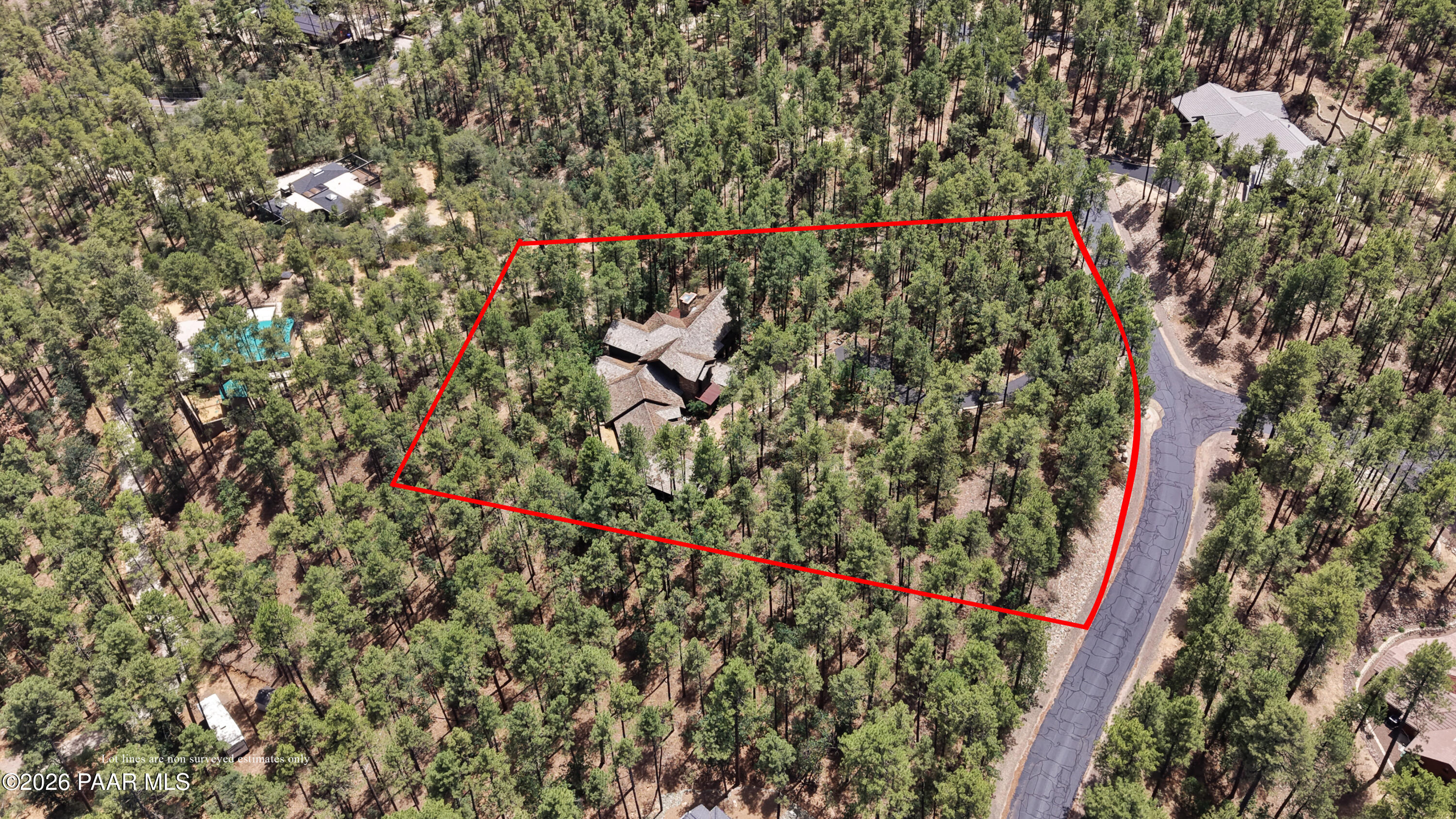 1515 High Valley Ranch Road Prescott, AZ 86303 - Photo 71 of 76 76-Birds Eye with Lot Lines