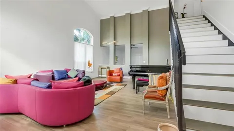 a living room with furniture