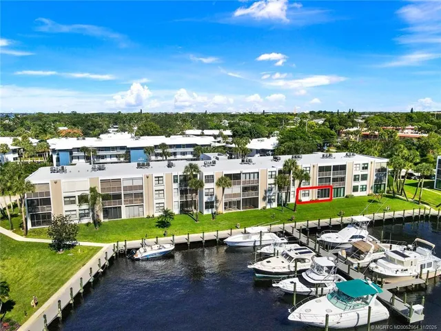 a view of a lake with a city