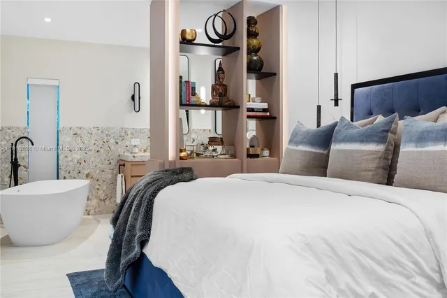 a bathroom with a double vanity sink mirror and double