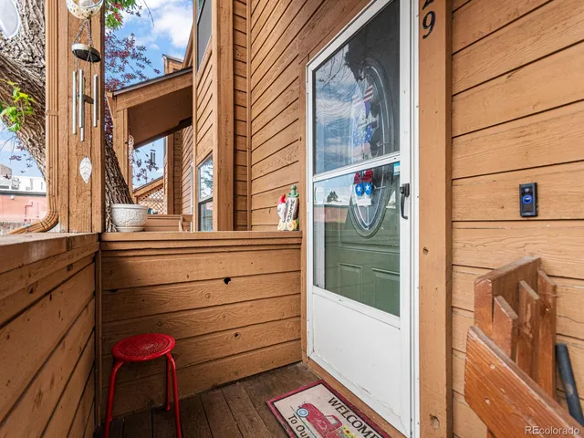 a view of a door and chair