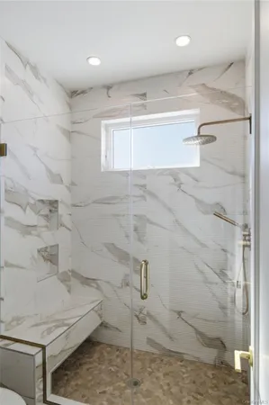a bathroom with a shower