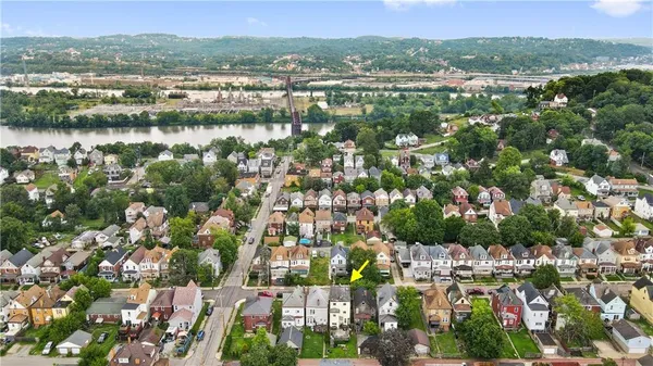 an aerial view of multiple house