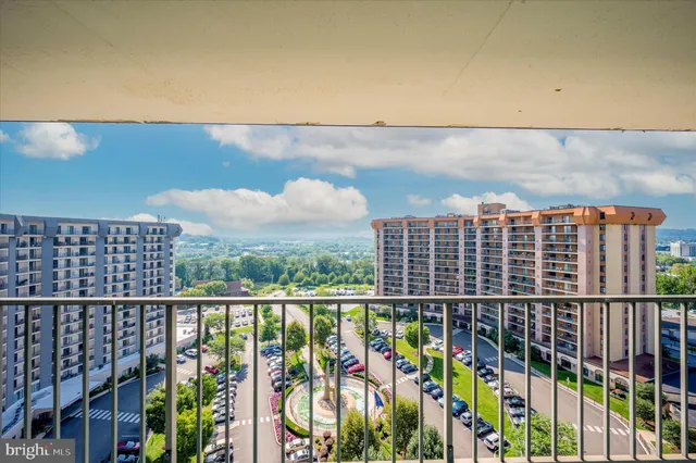 a view of building from balcony