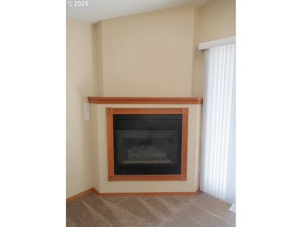 a close view of a fireplace