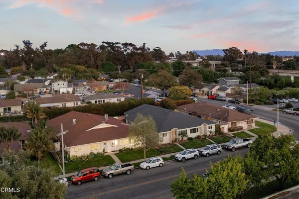 an aerial view of multiple houses