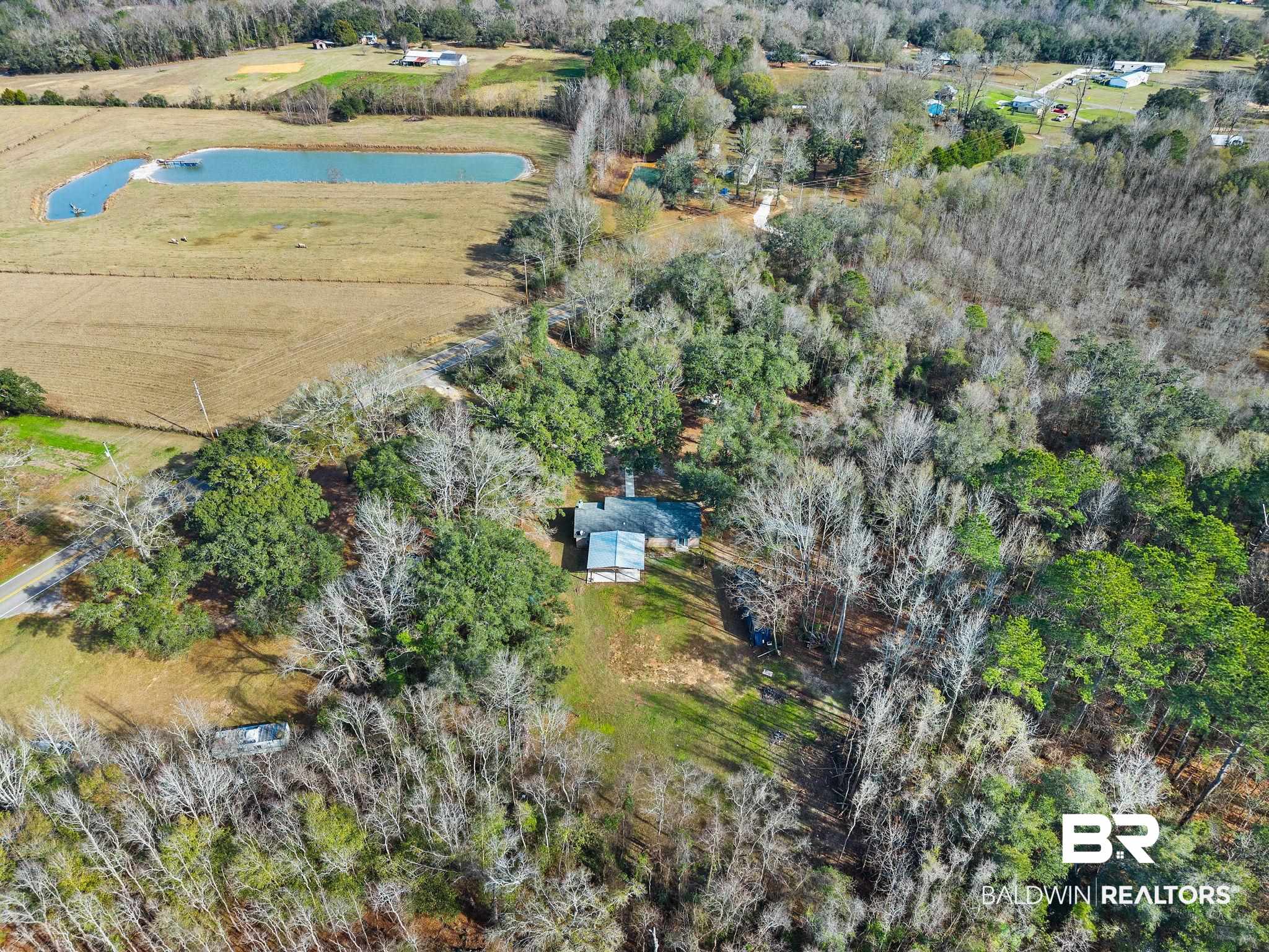 17366 Old Brady Road Bay Minette, AL 36507 - Photo 42 of 43 Aerial view of property's location with a nearby body of water