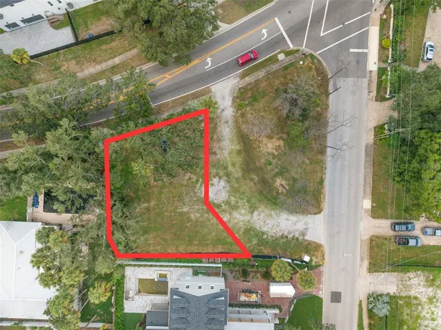 an aerial view of a house