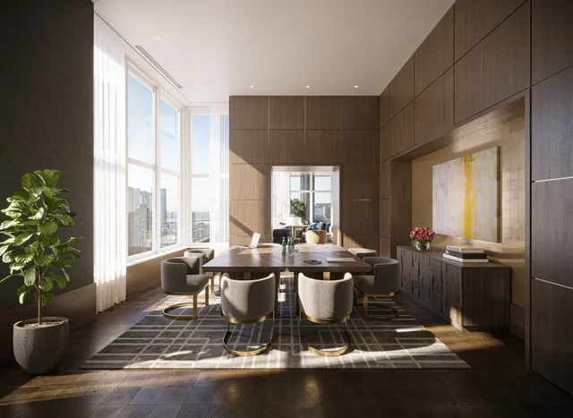a living room with fireplace furniture and floor to ceiling windows