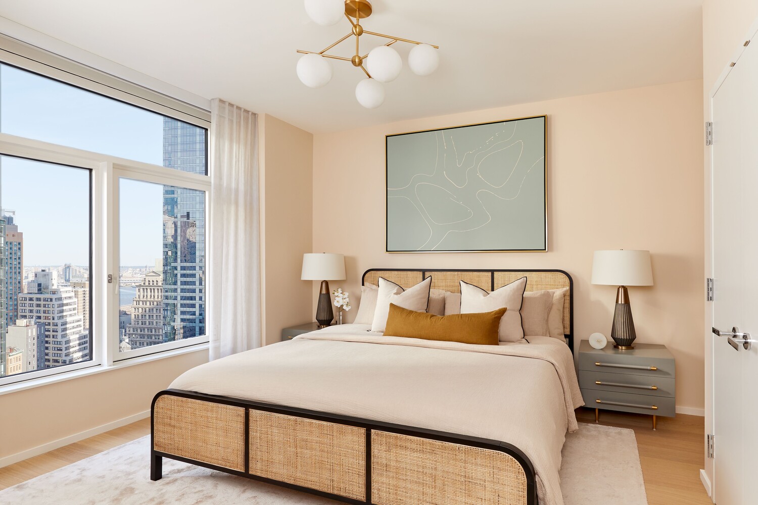 7 Dey Street, Unit PHC Manhattan, NY 10007 - Photo 5 of 20 a bedroom with bed and window