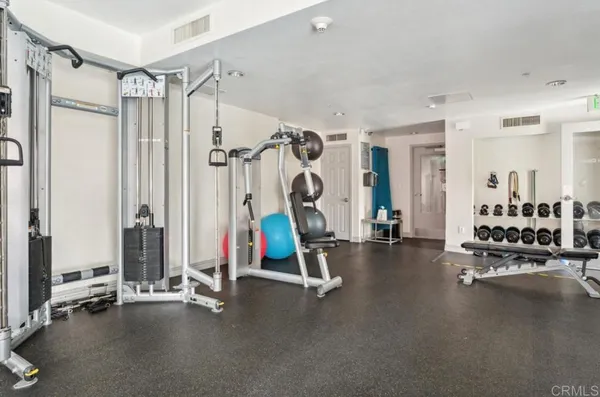 a view of balcony with a potted plant