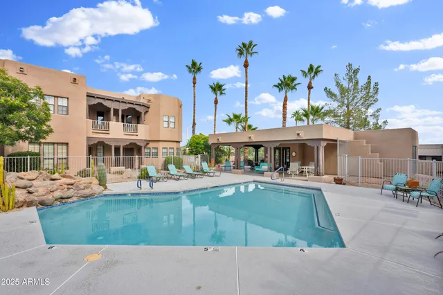 a view of a building with a street