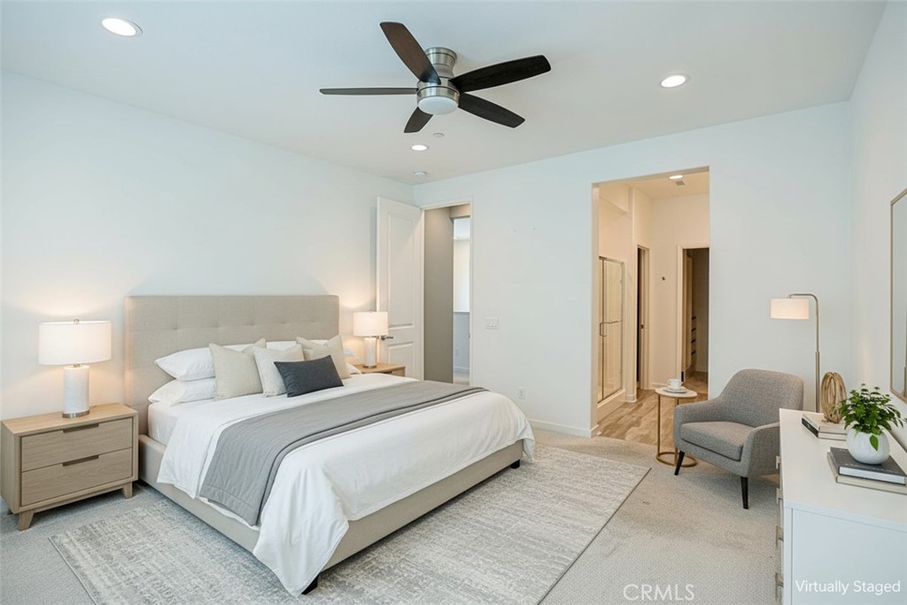 4260 Powell Way, Unit 110 Corona, CA 92883 - Photo 20 of 27 primary bedroom - virtually staged