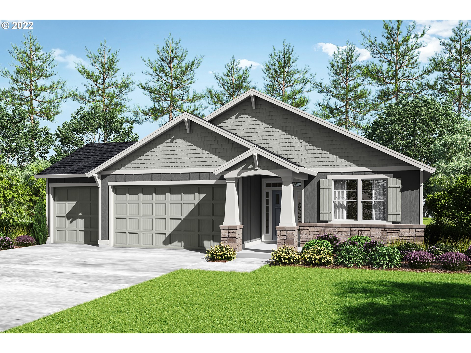 37372 Pink Street, Unit HS 71 Sandy, OR 97055 - Photo 1 of 7 a front view of a house with a yard and garage