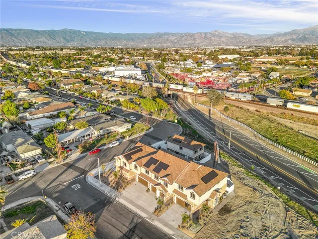 a view of city and mountain