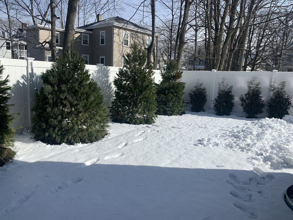 7 Sharon Avenue, Unit 7 Newton, MA 02466 - Photo 27 of 28 a view of a covered with snow in front of yard