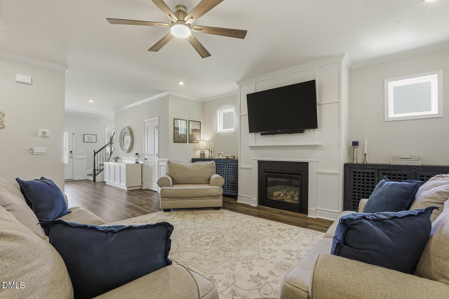 801 Oak Rose Lane Rolesville, NC 27571 - Photo 15 of 70 a living room with furniture fireplace and flat screen tv