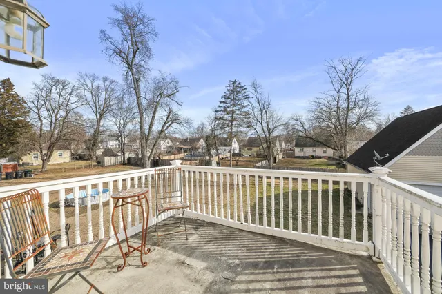 a view of a wooden roof deck