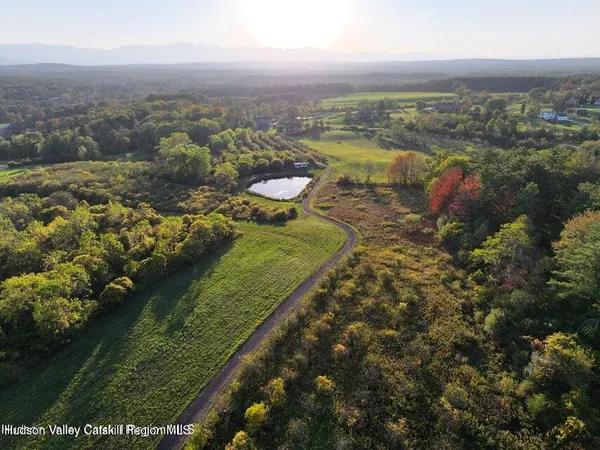 a view of a lake from a yard
