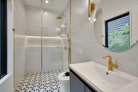 a living room with a fireplace