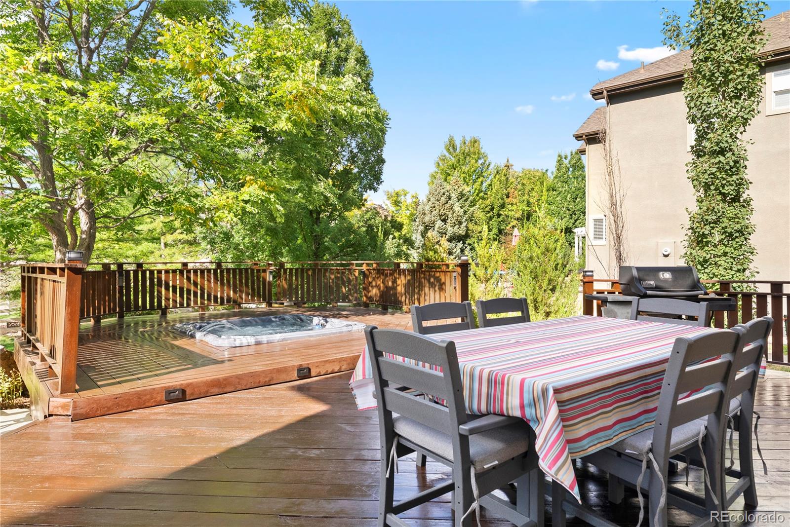 3822 Broadmoor Loop Broomfield, CO 80023 - Photo 41 of 50 a view of a patio with table and chairs and potted plants